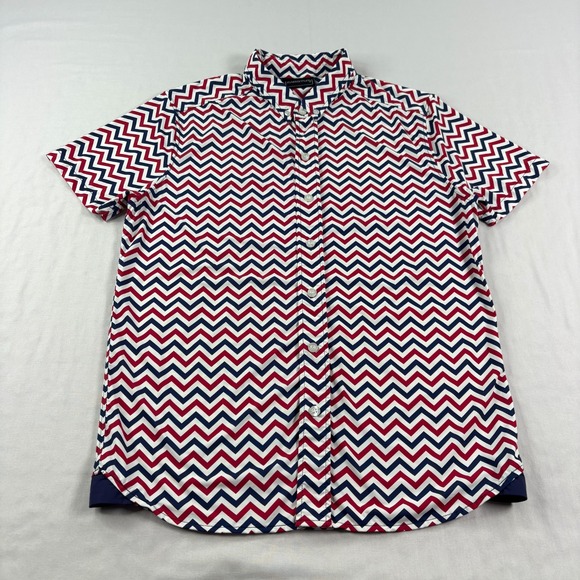 Andrew Christian Other - Andrew Christian Shirt Mens Small Chevron Graphic Button Up Stretch Preppy